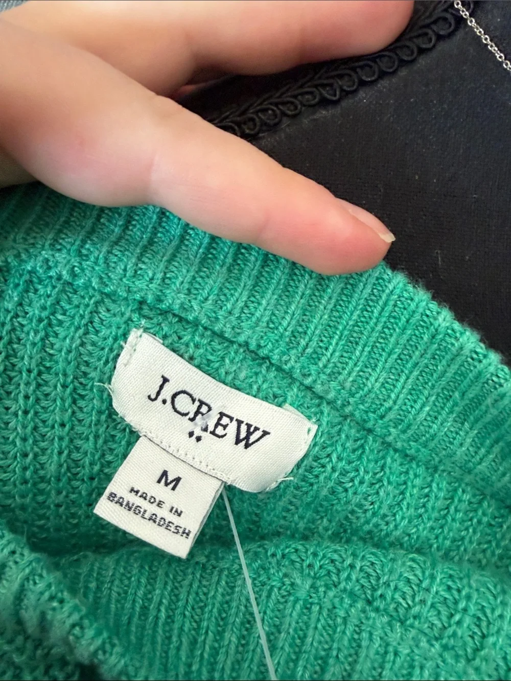 J. Crew Emerald Green Crewneck Sweater with Gold Shoulder Buttons